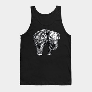 Graphic Novel Style Vector Art Elephant Illustration Tank Top